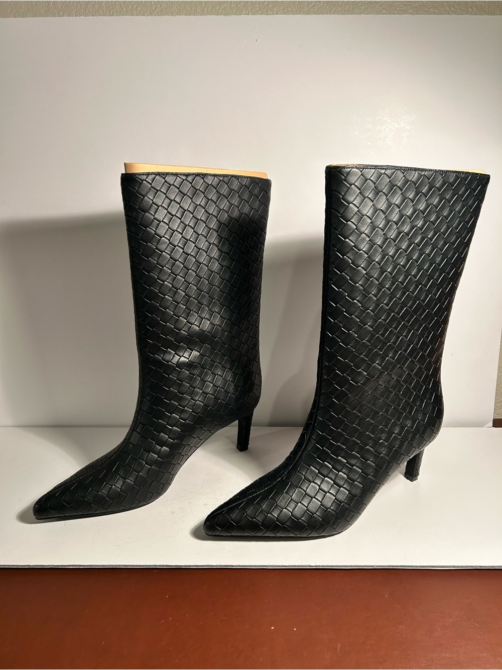 London Rag Woven Faux Leather Boots